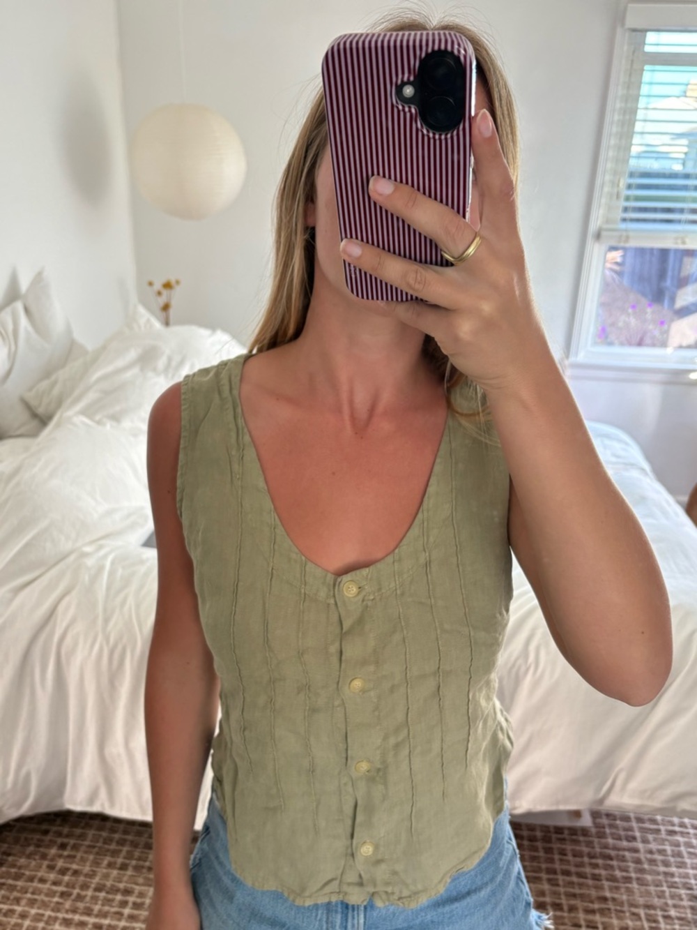 120% Lino Italian linen button up blouse